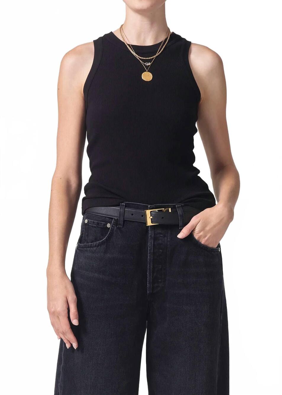 NEW CITIZENS OF HUMANITY isabel rib tank in black